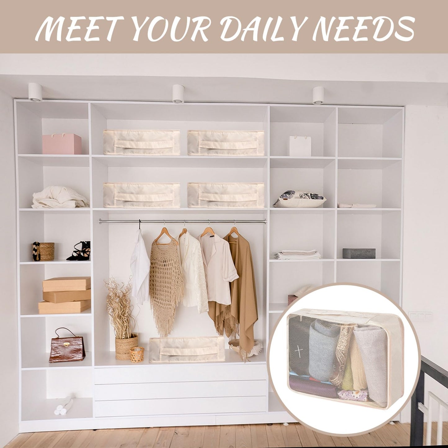 Silkfly 12 Pcs Packing Cubes for Suitcase Travel Luggage Bags Bulk Mesh Organizer Set for Hiking Camping Backpacking Clothes Accessories (Khaki)