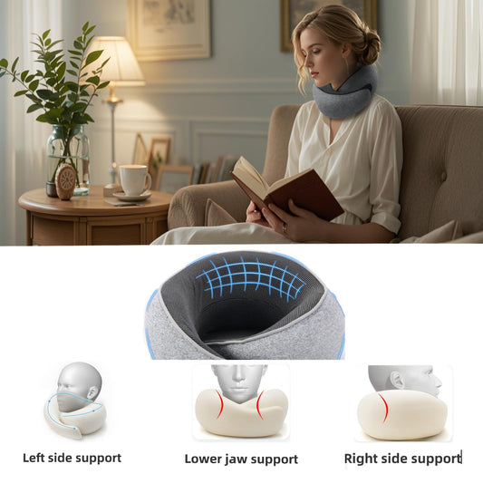 WYCWYQDR Neck Pillow for Traveling,Premium Memory Foam Travel Pillow, Removable Washable Neck Pillow Cover， Suitable for Airplanes,Offices and Cars