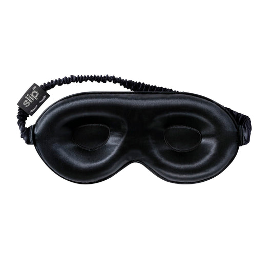 slip Contour Sleep Mask | 100% Pure Mulberry Silk, Ultra Soft | Contoured Design, Prevents Eye Pressure | Adjustable Strap, Ideal for Travel - Black