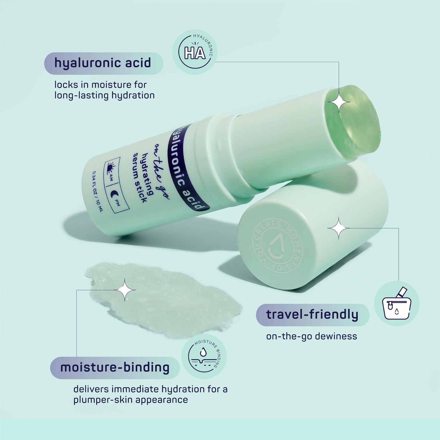 SpaLife Beauty Dew Hyaluronic Acid Hydrating Serum Stick Balm for Face –– For Moisture & Skin Strengthening – Targets Tightness, Dryness, Dehydration, & Dullness – Travel-Friendly – Multipurpose