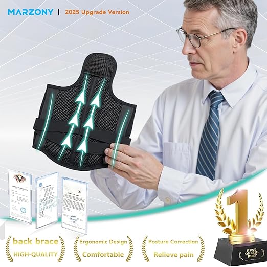 Back Brace Posture Corrector for Women and Men Comfy Shoulder Straightener, Pain Relief: Upper/Lower Back.Support for Scoliosis, Hunchback, Thoracic Spine Upgraded Full Back Support, Small, Black