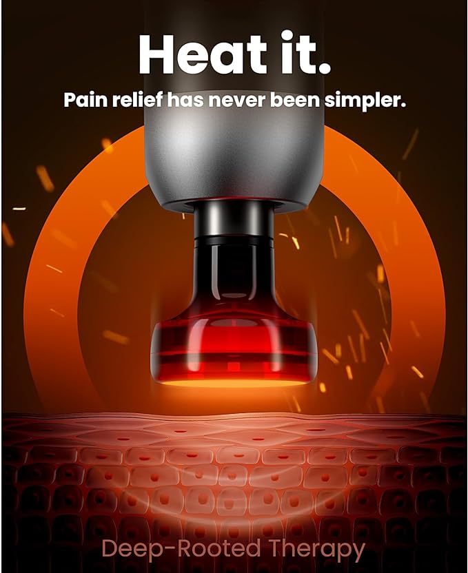 BOB AND BRAD C2 Plus Massage Gun with Heat, Deep Tissue Percussion Massager Gun, Muscle Massager, Electric Back Massagers for Professional Athletes Home Gym