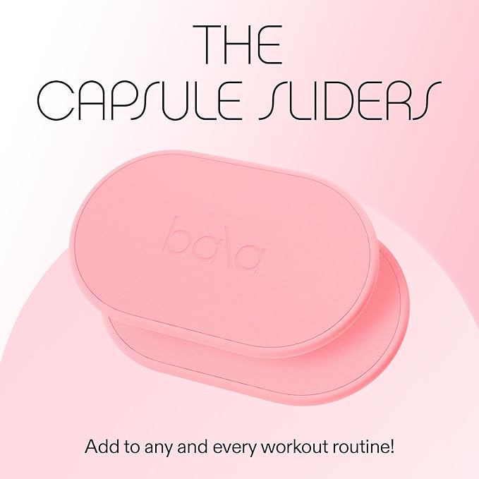 Bala Capsule Sliders for Working Out, Core Workout Sliders - Floor Exercise Sliders & Fitness Gliders for Squats, Lunges, & Push-up Variations - Strength Slides for Yoga, Pilates & Aerobics