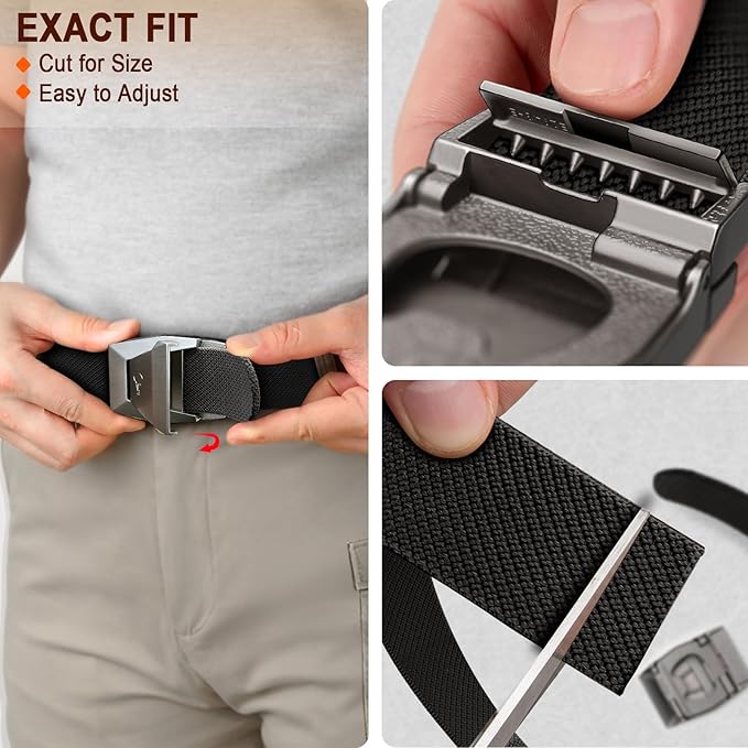 BULLIANT Men Belt 2 Pack,Nylon Web Holster Belt Stretch for Gift Men Outdoor Work Sports Hunting Hiking,Quick Release