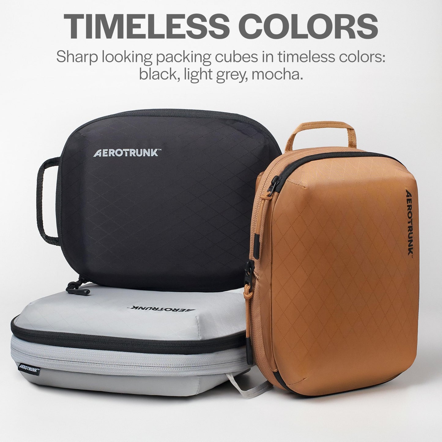 Aerotrunk Ultralight Compression Packing Cubes - Lightweight Travel Organizers for Suitcases and Luggage (6-Pack, Black)