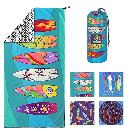 4Monster Microfiber Beach Towel Quick Dry,Super Absorbent Lightweight Travel Towel for Swimmers, Sand Free Camping Towel, Beach Towels for Pool,Swim,Water Sports,Yoga