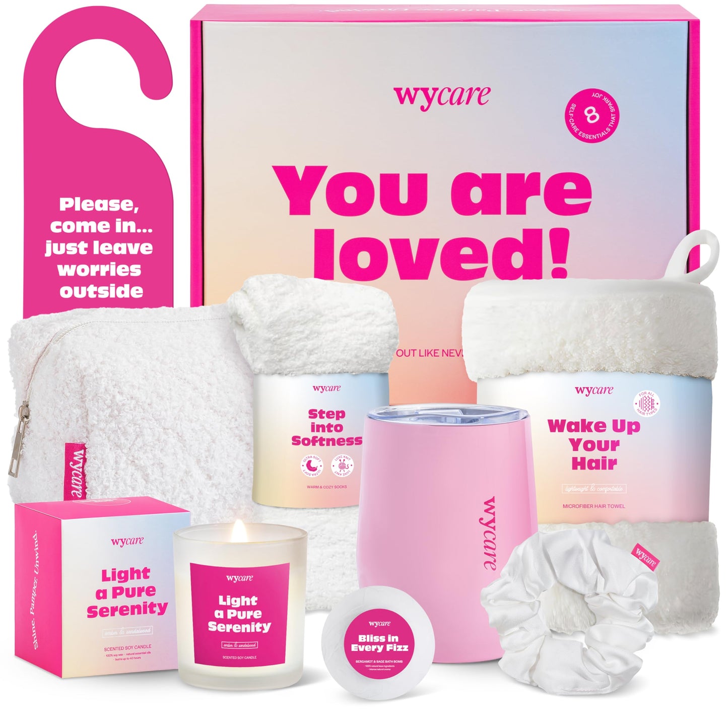 Wycare Gift Box for Women - Perfect Birthday Spa Gift Baskets for Women - Best Friend Birthday Box Care Package - Get Well Soon Self Care Set