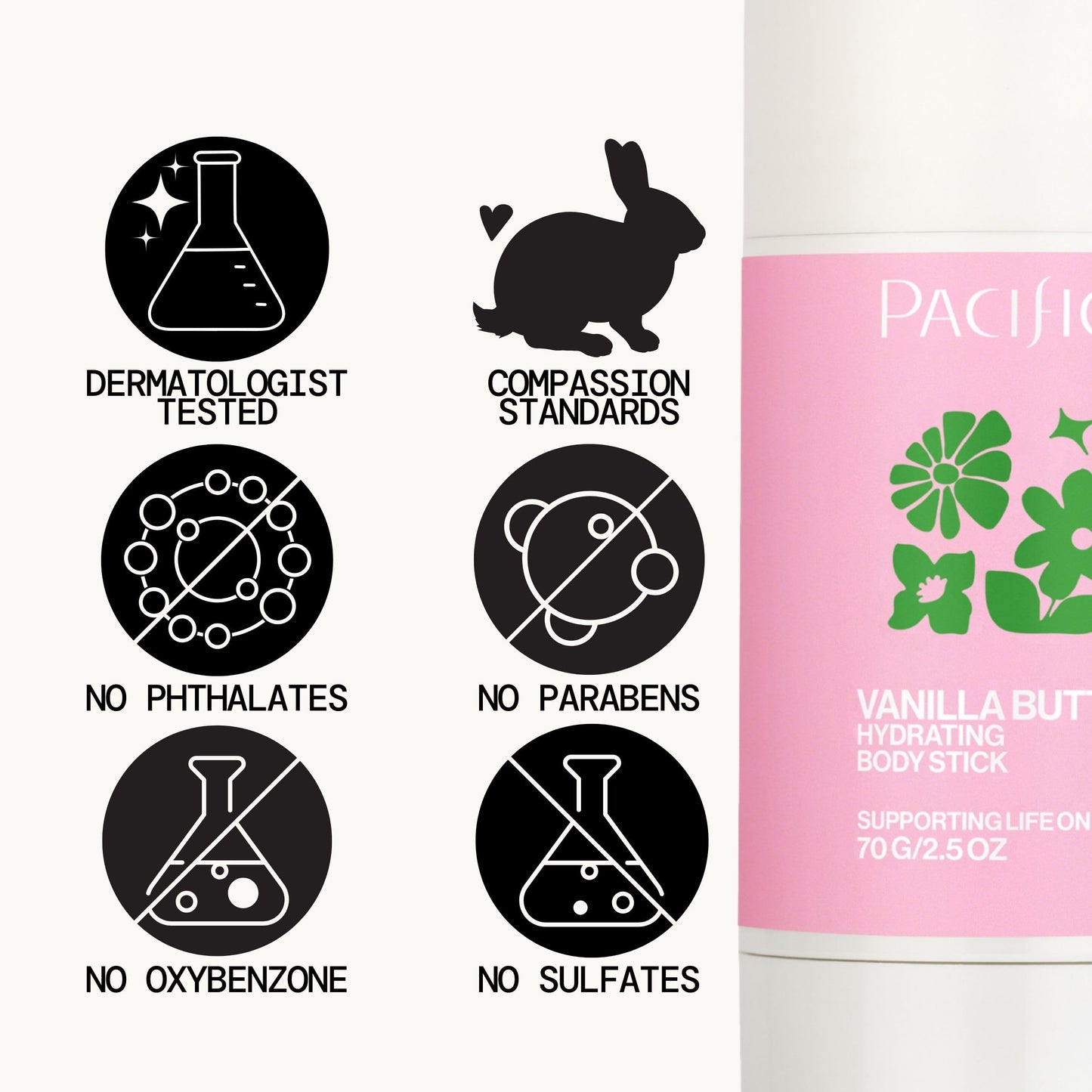 Pacifica Vanilla Butter Moisturizing Balm Stick – Solid Body Lotion for Instant Dry Skin Relief Moisture Balm, Shea Butter & Vanilla Formula Vegan & Cruelty-Free Clean Skincare 2.5 oz