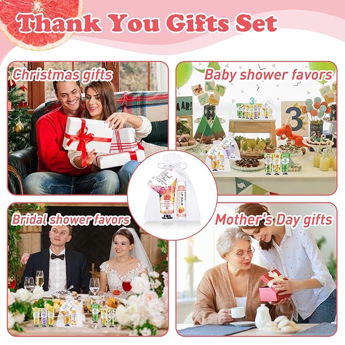 60 Pack Hand Cream Bulk and Lip Balm Bulk Sets, Bridal Shower Gifts, Bridesmaid Gifts and Baby Shower Party Favors for Guests, Employee Appreciation Gifts, Birthday Gifts and Small Gifts for Women