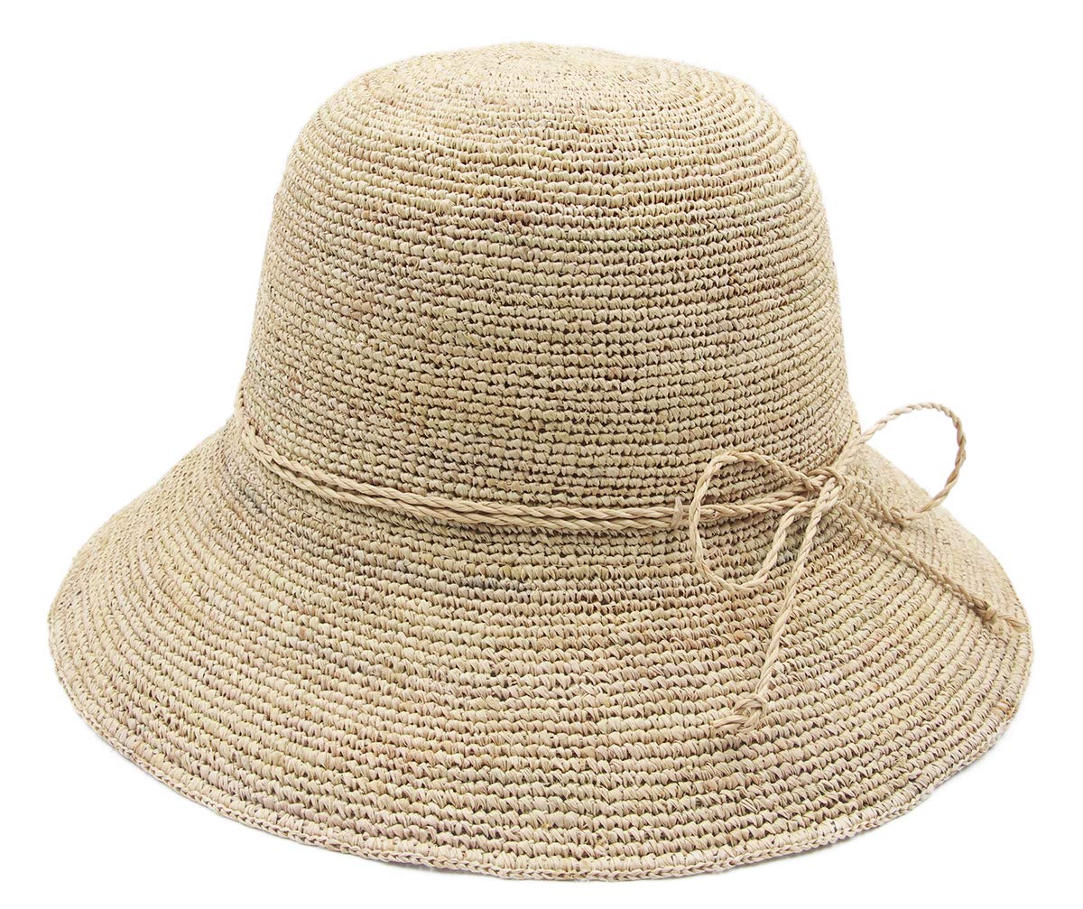 Melesh Women's Bucket Hats Fashion Womens Summer Beach Sun Straw Hat (Natural)