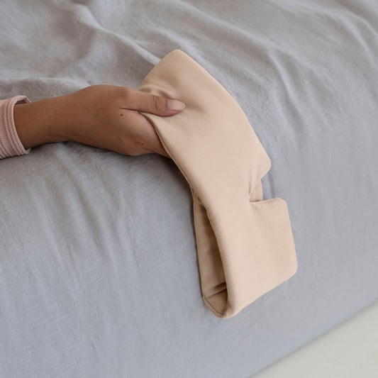 Baloo Silk Weighted Sleep Mask (Petal - 0.6 lb) | Light Blocking & Sound Muffling Eye Mask for Sleeping | Cool, Soft & Comforting