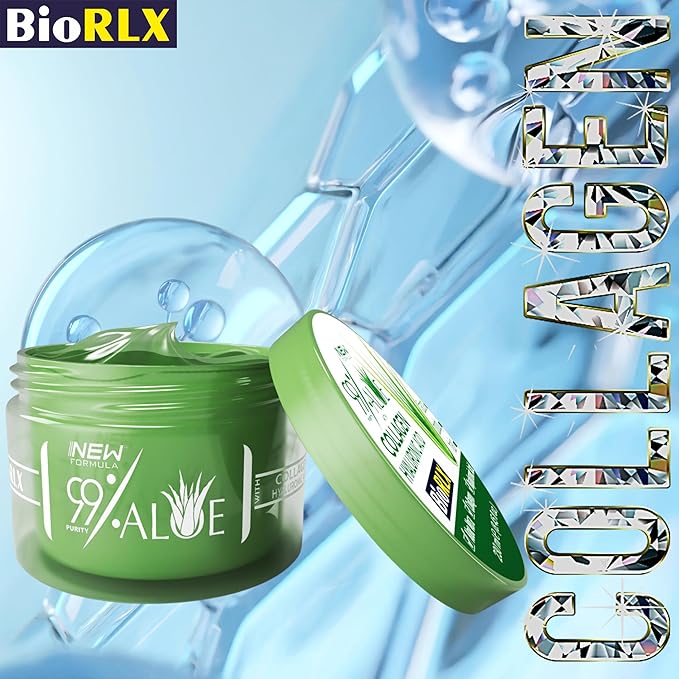 BioRLX 99% Aloe Vera Gel with Collagen and Hyaluronic Acid (Jar, 8.5 fl.oz)