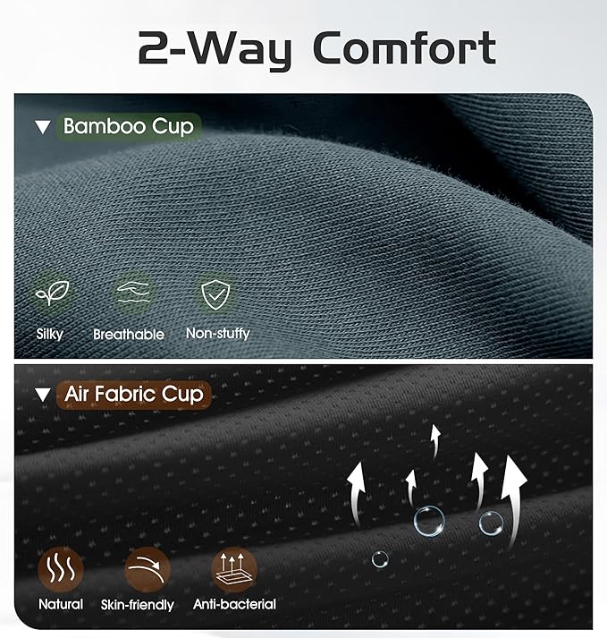 Bluetooth Sleep Mask, 2 in 1 Bamboo Cotton 3D Sleeping Headphones for Side Sleepers Sleep Mask with Timming Setting, Blackout Eye Mask for Sleeping Travel Meditation Men Women