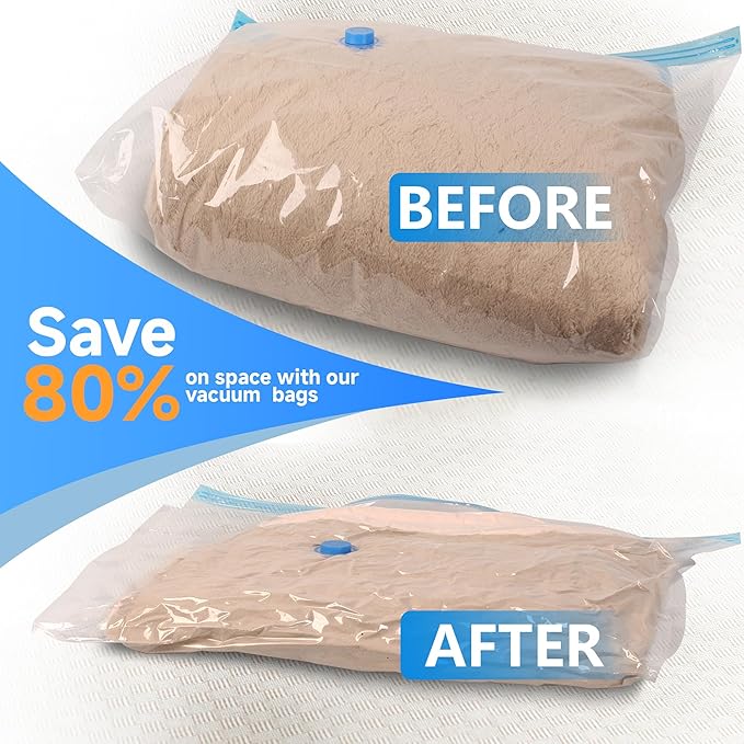 25 Pack Vacuum Storage Bags with Electric Air Pump, Space Saver Bags (3 Jumbo/4 Large/5 Medium/5 Small/4 Roll M/4 Roll S) Compression for Comforters and Blankets, Duvets, Pillows, Travel