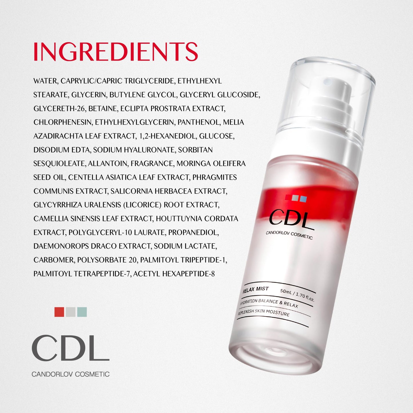 Candorlov Glowing Face Toner+Ampoule, Face Spray Hydrating Mist, Moisturization & Nourishment for Sensitive Dry Skin, Panthenol, Dragon Blood, Korean Skin Care, K Beauty(1.70 fl.oz)