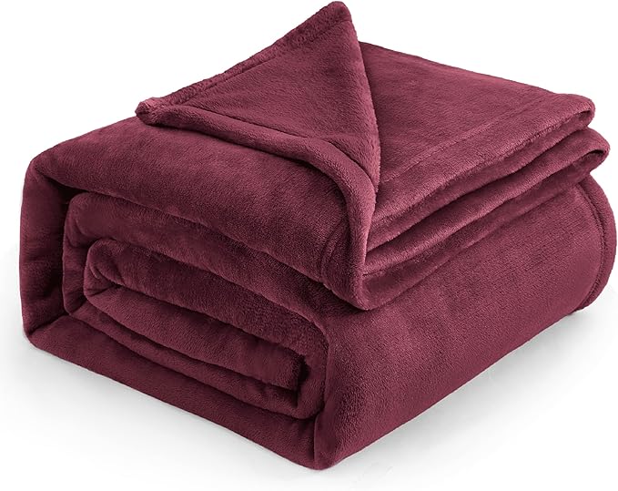 Bedsure GentleSoft Burgundy Red Fleece Blanket King Size - 280GSM Throw Blankets for Couch,Sofa,Bed, Soft Lightweight Plush Cozy Throws for Toddlers