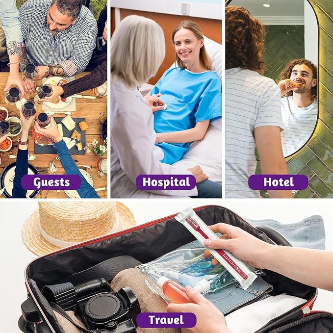 100 PCs Disposable Prepasted Toothbrushes by Omnia ONE | Convenient, Ready-to-Use, Hygienic – Perfect for Travel, Dental Offices, and On-The-Go Oral Care