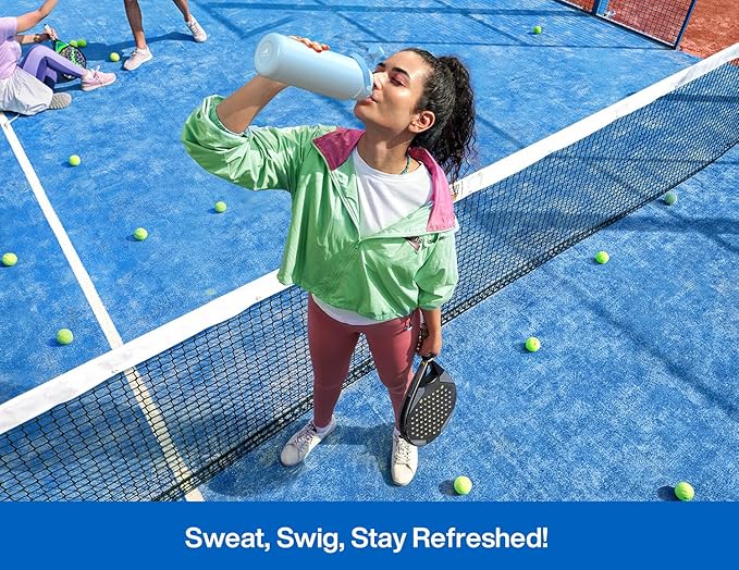 40 oz Insulated Water Bottle with 2-in-1 Straw and Spout Lid, Keep Cold 24H, Leak-Proof, BPA-Free, Double Wall Stainless Steel Water Bottle for Sports, Gym, Travel, and School (Pacific Ocean)