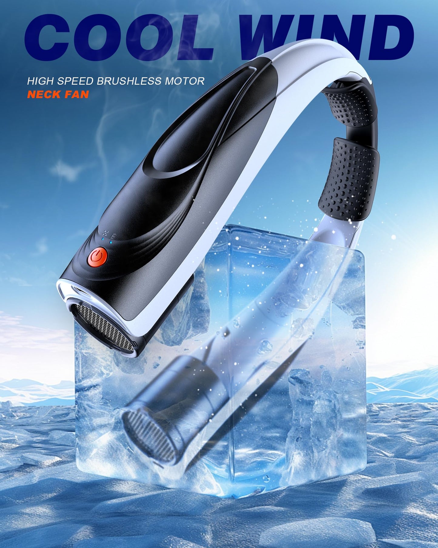 Tenvolti Portable Neck Fan- Hands Free Personal Fan, 6 Speeds 6000mAh Long-Lasting Battery Faster Cooling, USB-C Rechargeable, 360° Airflow, Quiet Gifts for Women Men Office Travel Outdoor