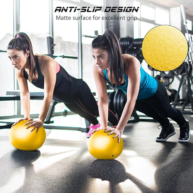 Cikyner Soft Pilates Ball, Small Exercise Ball 9 Inch Mini Gym Ball with Inflatable Straw, Suitable for Pilates, Yoga, Full Body Training, Physical Therapy and Balance improving at Home, Gym & Office