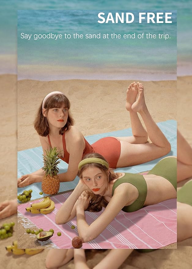 6 Packs Oversized Turkish Beach Vacation Essentials Bath Towel Set Bulk Extra Large Sand Free Quick Dry Swim Camping Pool Clearance Towels Travel Blanket Adult Stripe Proof Cloud Men Women Adult