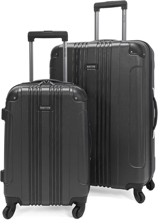 Kenneth Cole REACTION Out of Bounds Lightweight Hardshell 4-Wheel Spinner Luggage, Charcoal, 2-Piece Set (20" & 28")