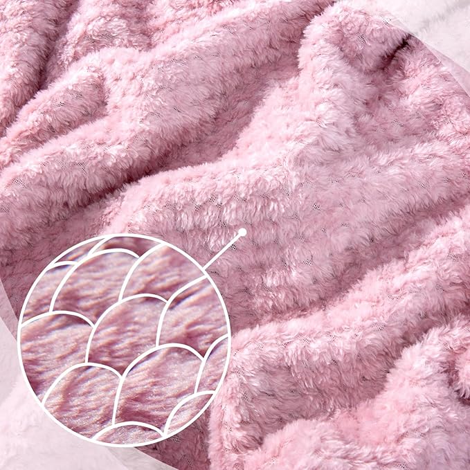 Travel Pillow and Blanket Set Neck Pillows Soft Blankets with Sleep Mask Travel Essentials for Airplane Car Memory Foam Pink