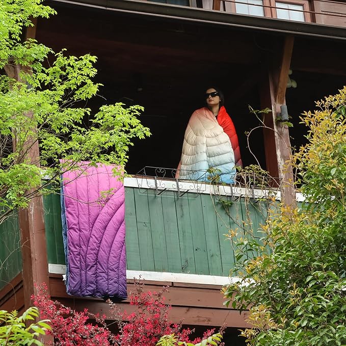 Camping Blanket,Puffy Printed Camp Blankets Lightweight Packable for Outdoor Camping,Traveling, Stadium, Hiking, Picnics