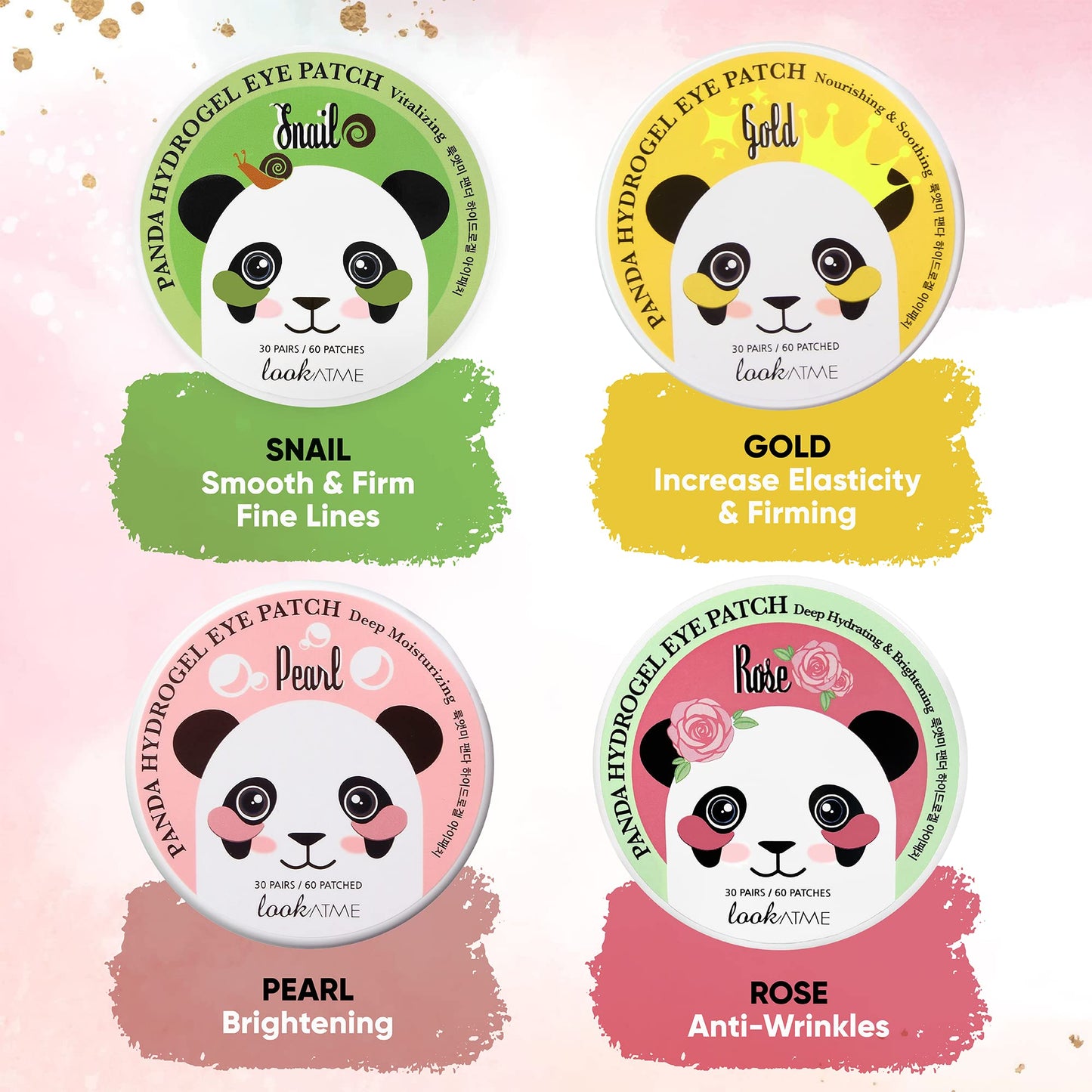 Under Eye Patches for Dark Circles, Puffiness and Eye Bags with 24K Gold - Anti-Wrinkle for Puffy Eyes, Eye Masks with Hyaluronic Acid and Collagen Hydrogel Eye Gel Pads, Premium Korean Skincare 30pcs