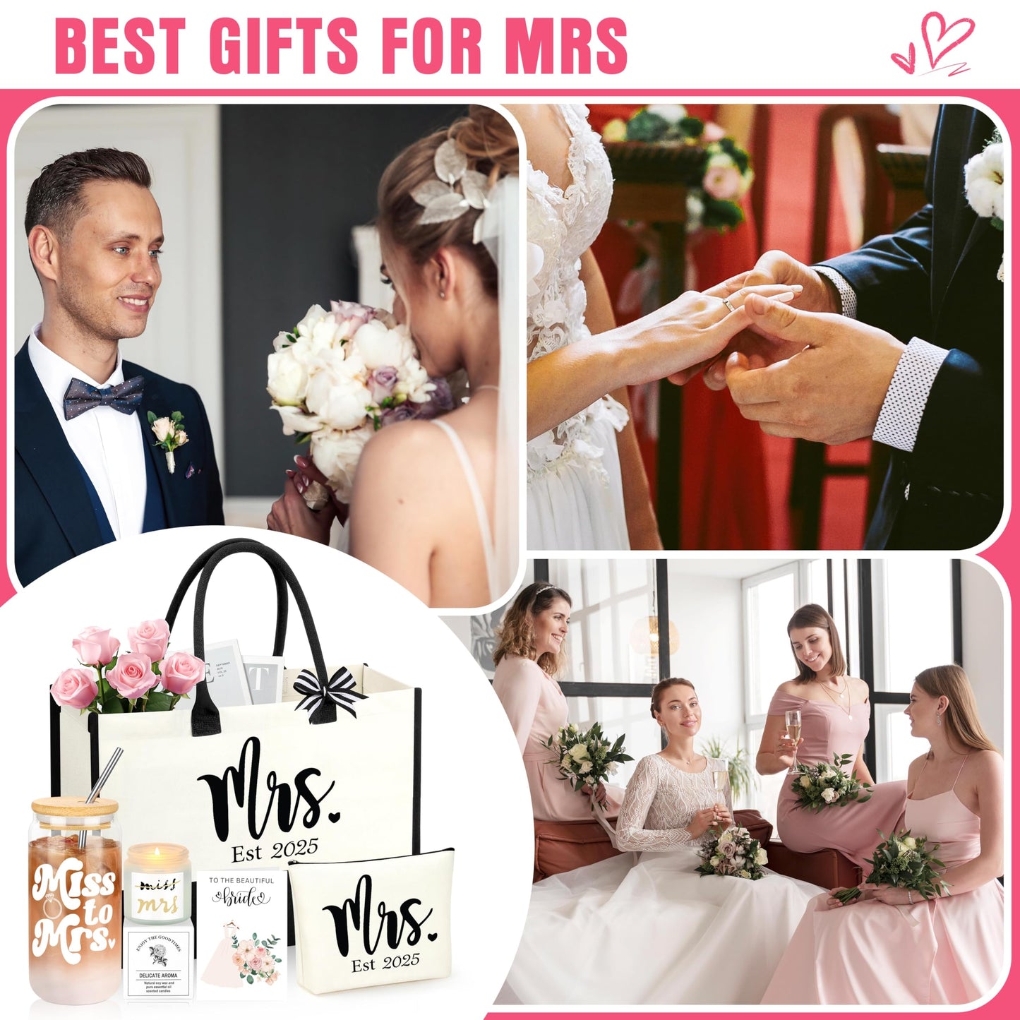 Bride Gifts for Bridal Shower 2025, Wedding Gifts for Bride to Be, Future Mrs, Engagement, Bachelorette Party Gift Set of 5