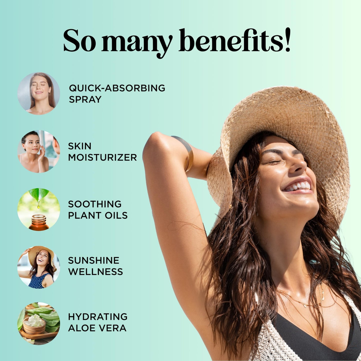 Soothing Aloe After Sun Spray - Rehydrating Aloe Spray for Sunburn Relief for Cooling After Sun Care with Vitamin E Hyaluronic Acid & Cucumber Extract - Vegan Cruelty Free & Dermatologist Tested