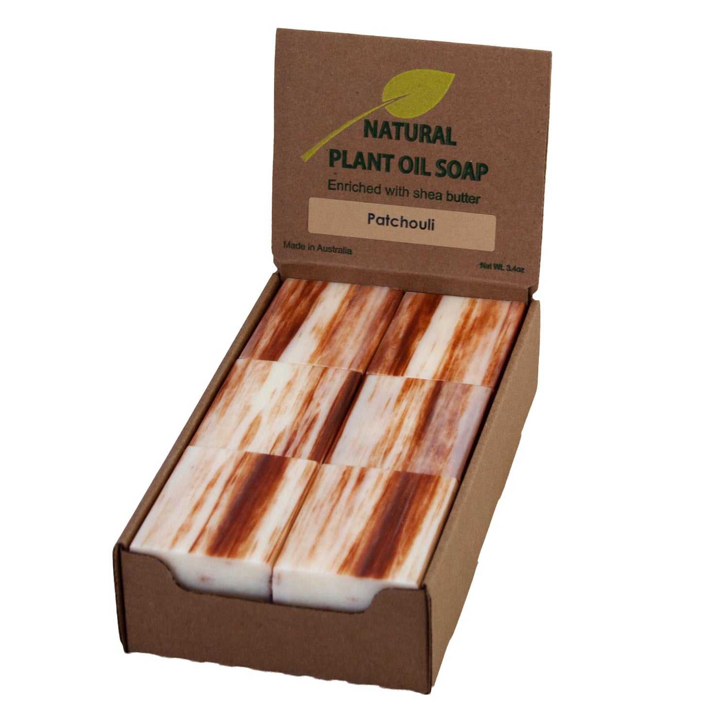 Simple Scents Australia Patchouli Scented Natural Soap Bars (12 Bars), 3.5oz Moisturizing French Triple Milled Soap Bars Enriched with Shea Butter - Pure Plant Oil Bath & Body Bars