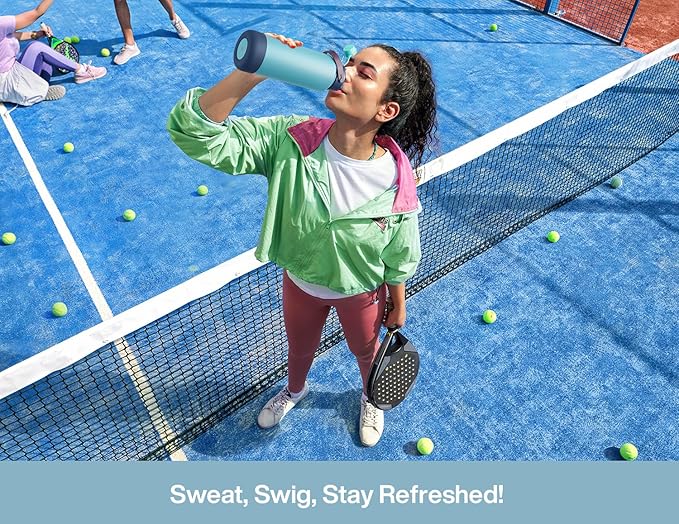 40 oz Insulated Water Bottle with 2-in-1 Straw and Spout Lid, Keep Cold 24H, Leak-Proof, BPA-Free, Double Wall Stainless Steel Water Bottle for Sports, Gym, Travel, and School (Be Free)