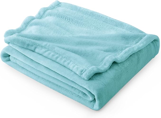 Bedsure GentleSoft Fleece Throw Blanket for Couch River Blue - Lightweight Plush Fuzzy Cozy Soft Blankets and Throws for Sofa, 50x70 inches