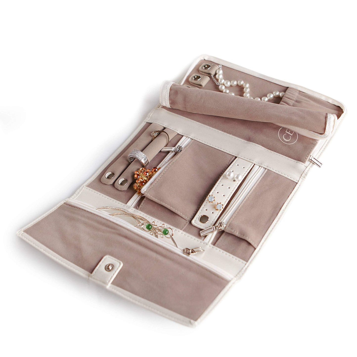 case Elegance Vegan Leather Travel Jewelry Case - Jewelry Organizer [Petite]