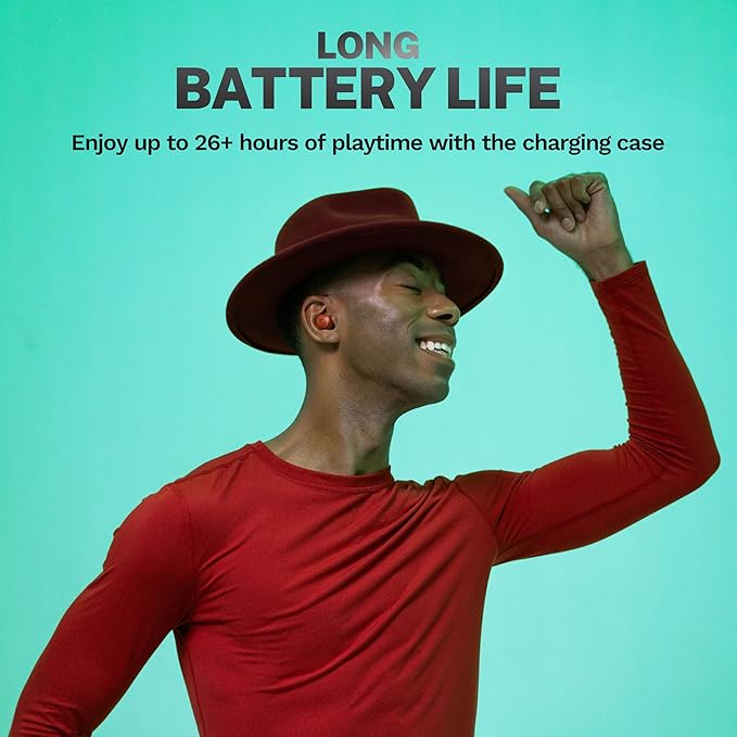 JLab Go Air Pop+ True Wireless Earbuds, in Ear Headphones, Bluetooth Earphones, 35H Playtime Ear Buds, Bluetooth Earbuds with Microphone, USB-C Charging Case, Dual Connect, EQ3 Sound, Rose