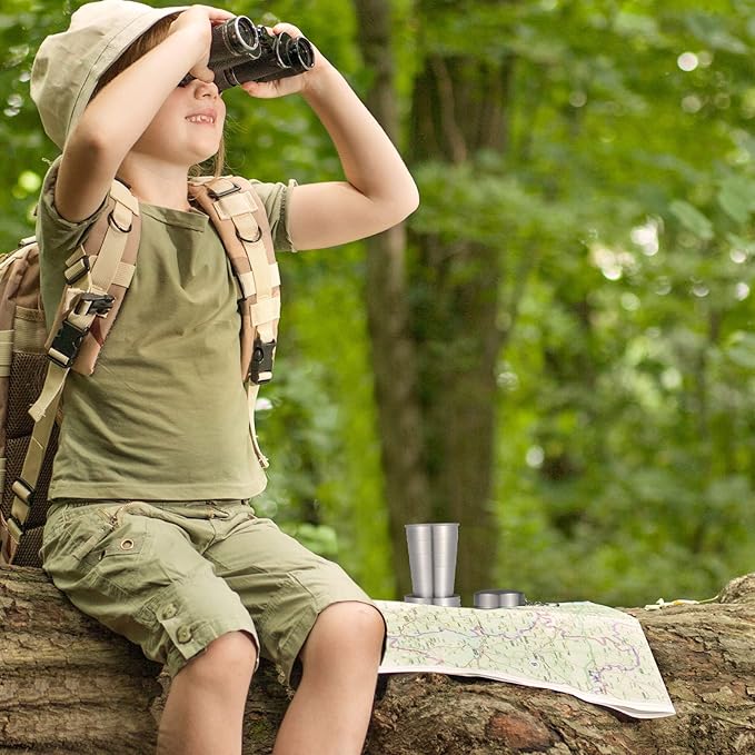 10 Pieces 2.5oz Collapsible Shot Glasses Stainless Steel Collapsible Cup Reusable Portable Travel Folding Cup with Lid and Keychain for Camping Hiking Cycling