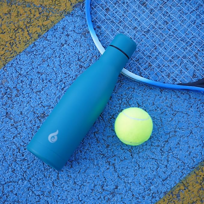 BJPKPK Insulated Water Bottle 12oz Small Stainless Steel Water Bottles Reusable Metal Thermal Keep Cold and Hot,Mist Grey