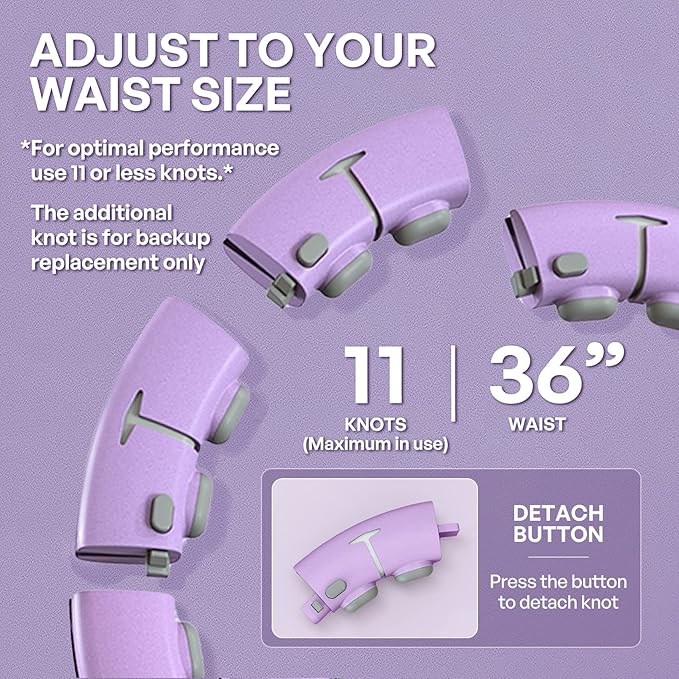 30/12 Knots, Upgraded Magnetic Lock Weighted Hula Hoop for Adults Weight Loss, Infinity Hoop Plus Size, Children Adults Home Outdoors, Fitness Exercise, Abdominal Toner