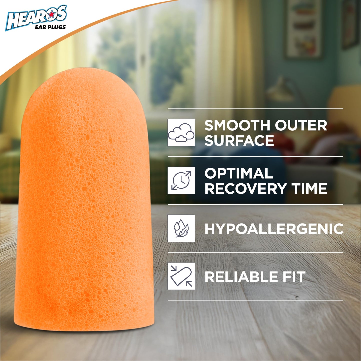 HEAROS Nanos NRR 28 Noise Cancelling Foam Ear Plugs - Extra Small Hearing Protection for Petite Ears - Ideal for Sleeping snoring Travel Concerts Sports Events and Shooting (25 Pairs)