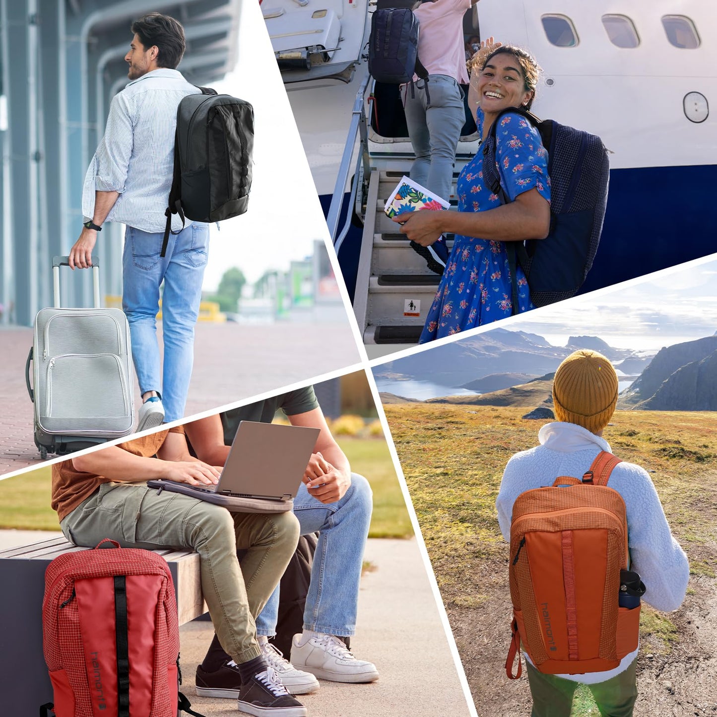 Haimont 25L Small Travel Backpack with 3 Compartments for Men Women, Water Resistant Lightweight Commuter Hiking Camping Day Pack, Navy Blue