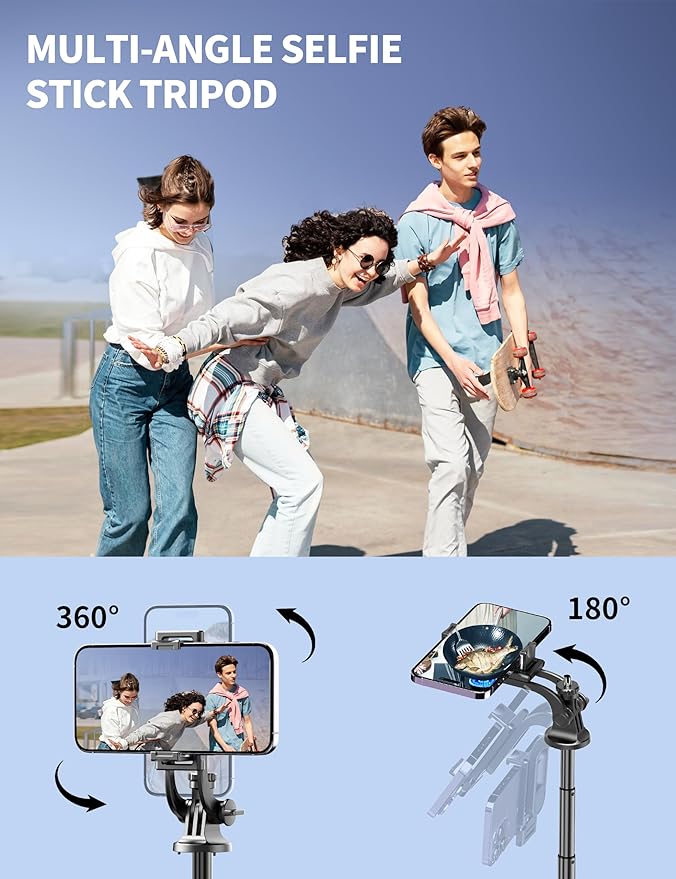 Aluminum 71" Phone Tripod with Remote, Extendable & Compatible with iPhone 15/14/13/Android/Camera