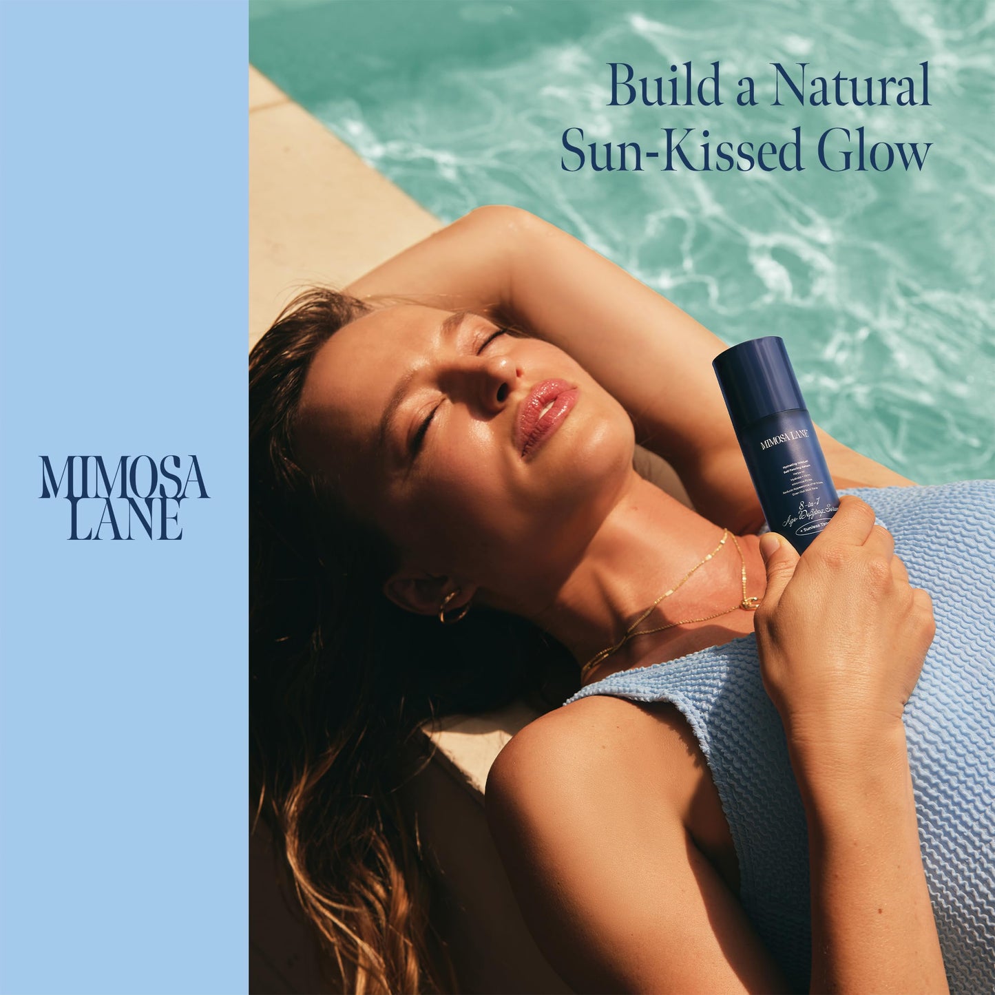 Mimosa Lane 8-in-1 Age Defying Serum REFILL, Hydrating Gradual Self-Tanning for Face, with Anti-Aging Hyaluronic Acid and Vitamin B, C, E, Sunless Tanner, Fragrance-Free, Vegan, 1 oz, Light