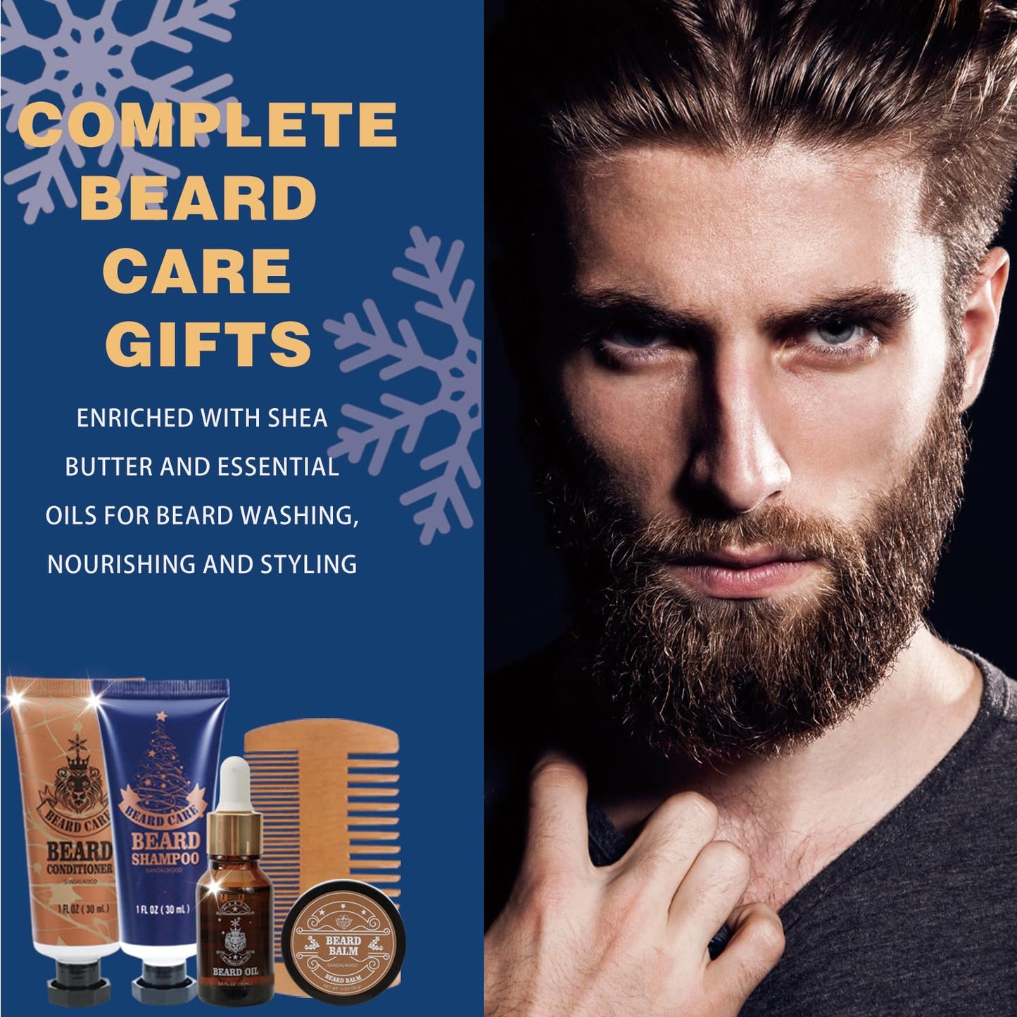 BODY & EARTH Advent Calendar 2025 for Men, 24PCS Beard Care Set, Beauty Advent Calendar Mens 2025, Christmas Holiday Gift Stocking Stuffers, Selfcare Set Spa Gift Box with Shower Gel, Bubble Bath