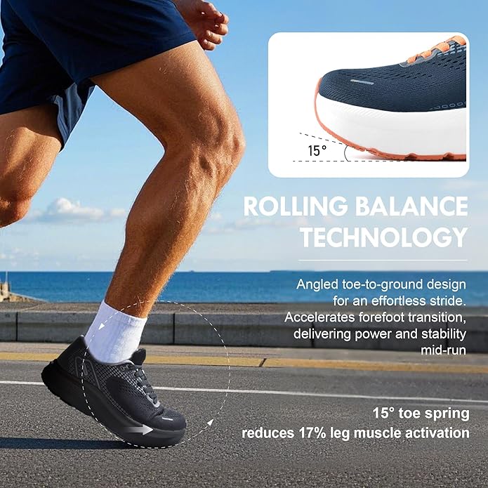 JACKSHIBO Wide Toe Box Shoes for Men Arch Support Shoes Wide Width Sneakers for Running Walking Athletic Tennis Orthopedic Plantar Fasciitis Workout with Thick Cushioned Zero Drop Sole