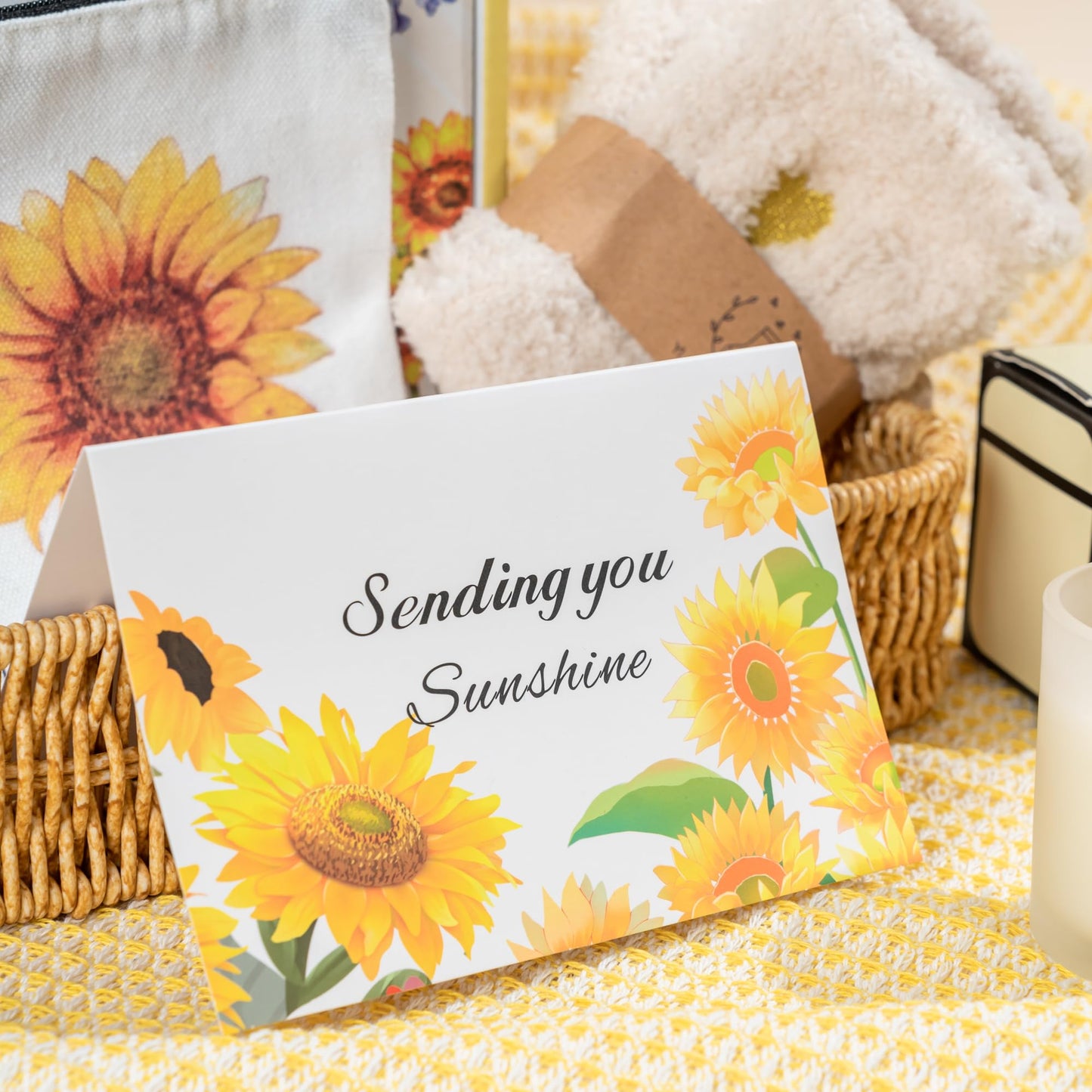 TOYIYAR Birthday Gifts for Women, Self-Care Gift Box for Women - Sunshine & Sunflower Themed Relaxation Set, Encouragement Care Package for Best Friend (Birthday/Get Well/Thinking of You)