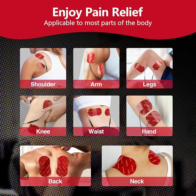 Comfytemp TENS Unit Reusable Adhesive Electrodes, Suitable for Most TENS, Replacement Pads, Suitable for TENS Unit Muscle Stimulator