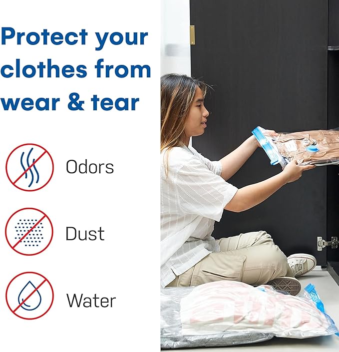 20 Pack Variety Vacuum Storage Bags for Comforters, Blankets & Clothes – Vacuum Sealed Compression Bags with Hand Pump – Space Saver Storage Bags for Bedding, Moving, Travel & Organization (10S & 10M)