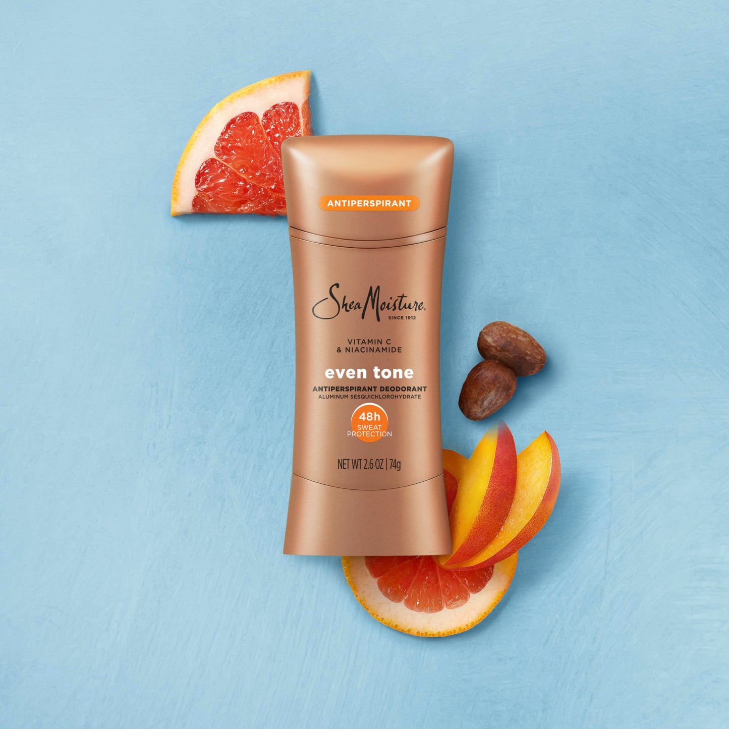 SheaMoisture Antiperspirant Deodorant Stick Even Tone Vitamin C & Niacinamide 2 Count for 48HR Sweat & Odor Protection with No Parabens & No Mineral Oil 2.6 oz