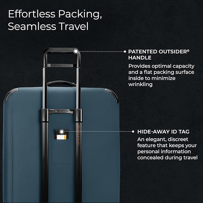 Briggs & Riley 29" Large Expandable Spinner - Checked Luggage for Travel, Suitcases with Wheels, Softside Rolling Bag for Men & Women - ZDX Collection, Ocean